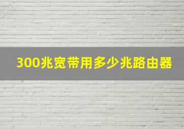 300兆宽带用多少兆路由器