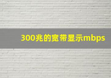 300兆的宽带显示mbps