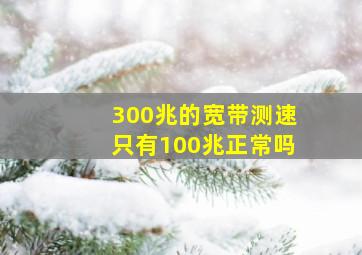 300兆的宽带测速只有100兆正常吗