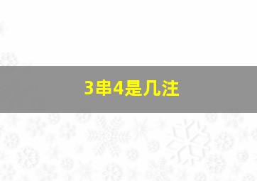 3串4是几注