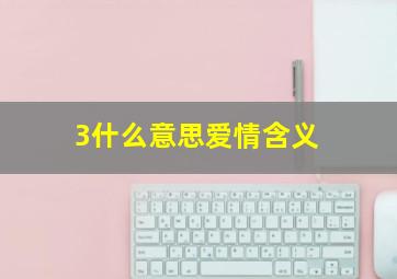 3什么意思爱情含义