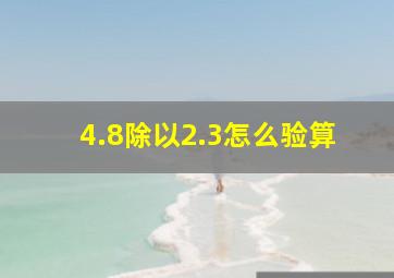 4.8除以2.3怎么验算