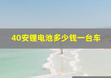 40安锂电池多少钱一台车