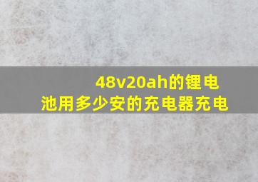 48v20ah的锂电池用多少安的充电器充电