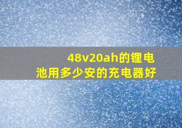 48v20ah的锂电池用多少安的充电器好