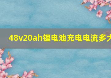 48v20ah锂电池充电电流多大