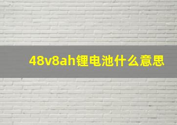 48v8ah锂电池什么意思