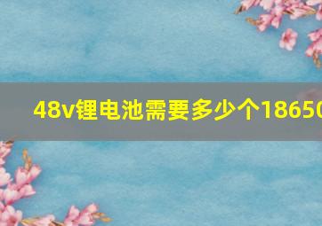 48v锂电池需要多少个18650