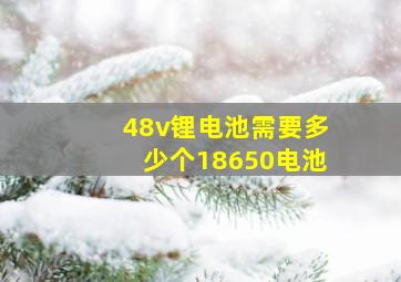 48v锂电池需要多少个18650电池