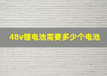 48v锂电池需要多少个电池