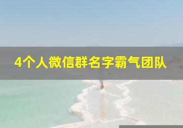 4个人微信群名字霸气团队