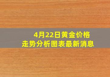 4月22日黄金价格走势分析图表最新消息