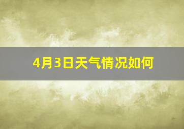 4月3日天气情况如何