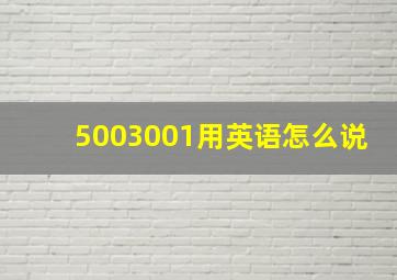 5003001用英语怎么说