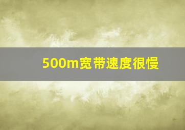 500m宽带速度很慢