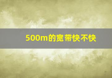 500m的宽带快不快