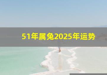 51年属兔2025年运势