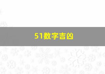 51数字吉凶