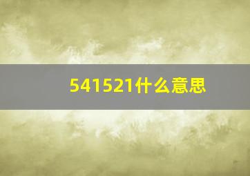 541521什么意思