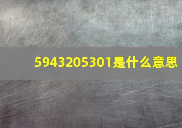 5943205301是什么意思