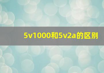 5v1000和5v2a的区别