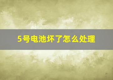 5号电池坏了怎么处理