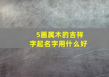 5画属木的吉祥字起名字用什么好