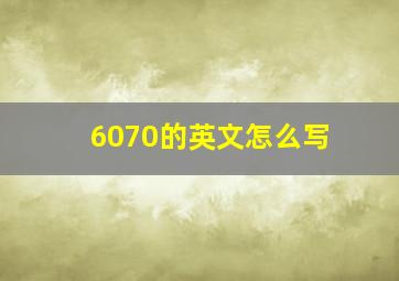 6070的英文怎么写