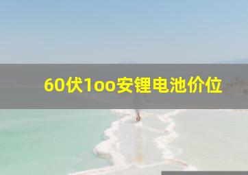 60伏1oo安锂电池价位