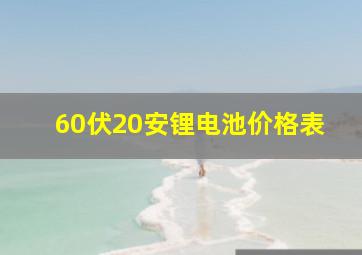 60伏20安锂电池价格表