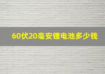 60伏20毫安锂电池多少钱