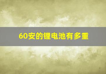 60安的锂电池有多重