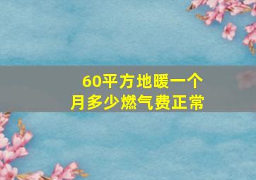 60平方地暖一个月多少燃气费正常