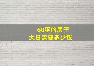 60平的房子大白需要多少钱