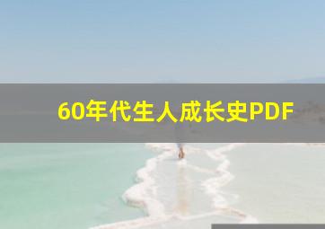 60年代生人成长史PDF