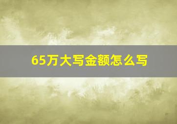 65万大写金额怎么写