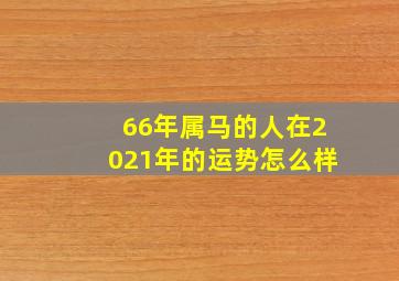 66年属马的人在2021年的运势怎么样