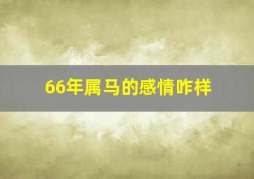 66年属马的感情咋样