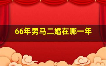 66年男马二婚在哪一年