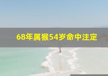 68年属猴54岁命中注定