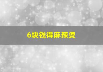 6块钱得麻辣烫