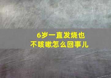 6岁一直发烧也不咳嗽怎么回事儿