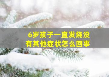 6岁孩子一直发烧没有其他症状怎么回事