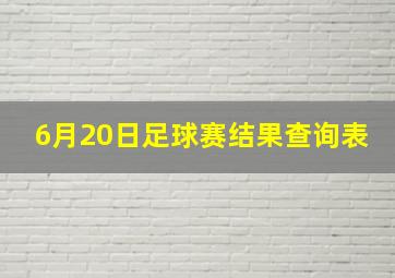 6月20日足球赛结果查询表