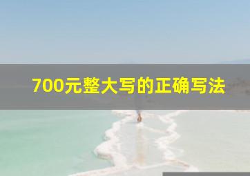 700元整大写的正确写法