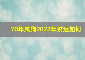 70年属狗2022年财运如何