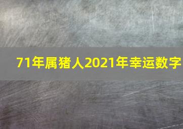 71年属猪人2021年幸运数字