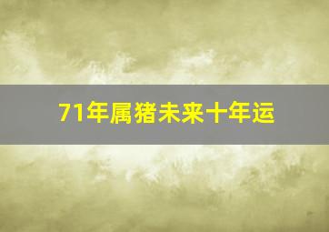 71年属猪未来十年运