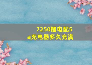 7250锂电配5a充电器多久充满