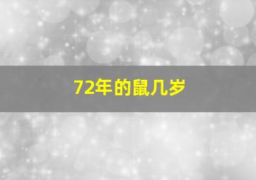 72年的鼠几岁